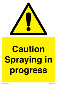 Caution Spraying in progress